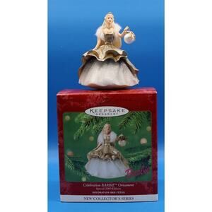 Hallmark Keepsake Christmas Celebration 2000 Celebration Barbie Ornament- W/ Box